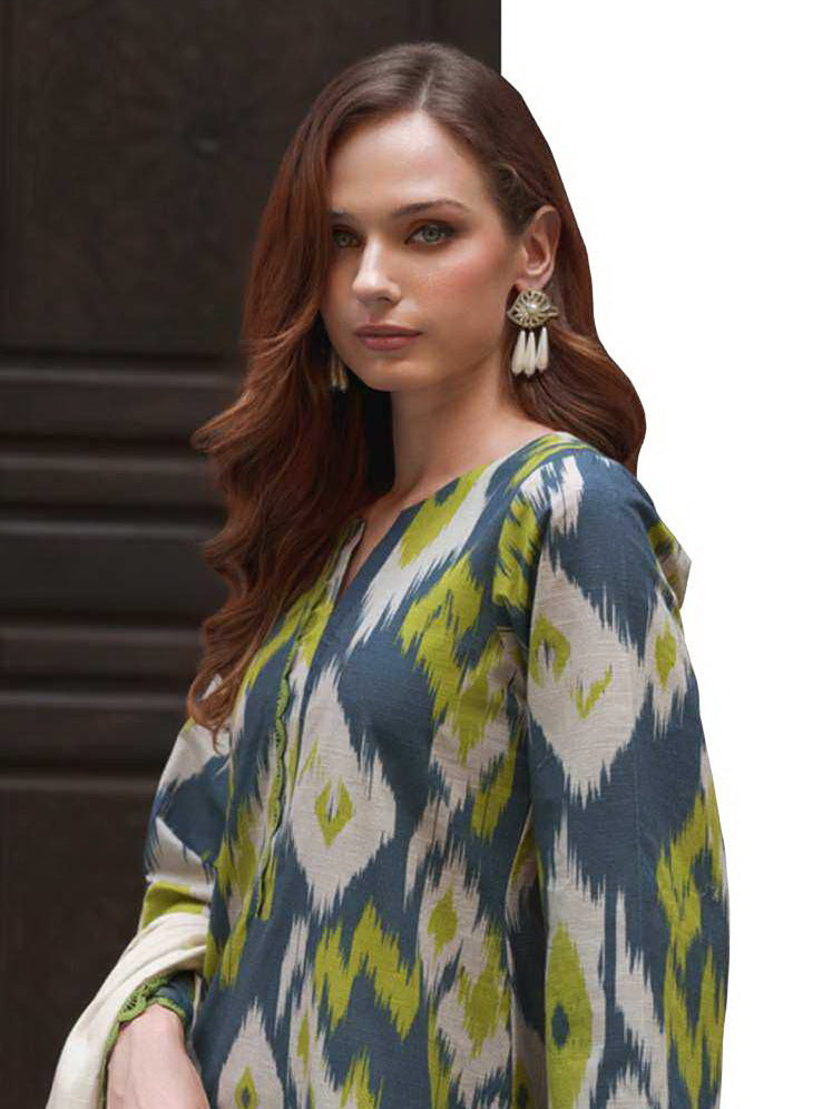 AL Zohaib Colors Digital Printed Khaddar Unstitched 3Pc Suit CK-07