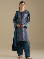 Coco by Zara Shahjahan Winter Unstitched Khaddar 3Pc Suit D-02B MIST