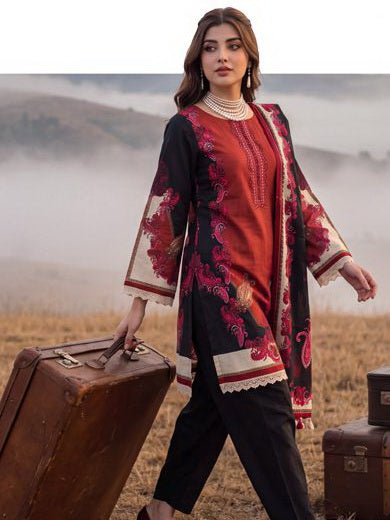 Al Zohaib Colors Printed Linen Unstitched 3Pc Suit D-01