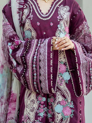 Elaf Premium Signature Embroidered Lawn Unstitched 3Pc Suit EST-06B AZOTIC