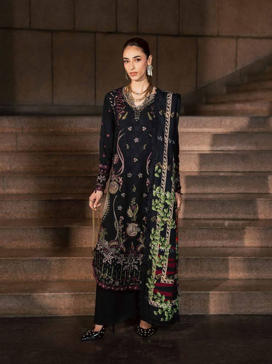 NUREH Maya Embroidered Linen Unstitched 3Pc Suit NW-128