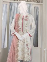 Noir by Humdum Embroidered Slub Linen Unstitched 3Pc Suit D-02