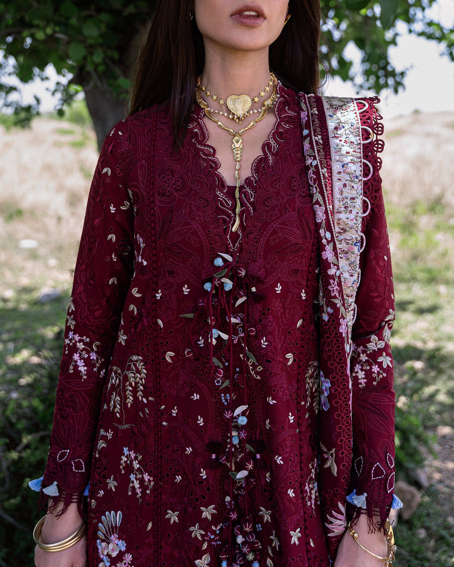 Suffuse by Sana Yasir Eid Lawn Unstitched Embroidered 3Pc Suit - NAREVI