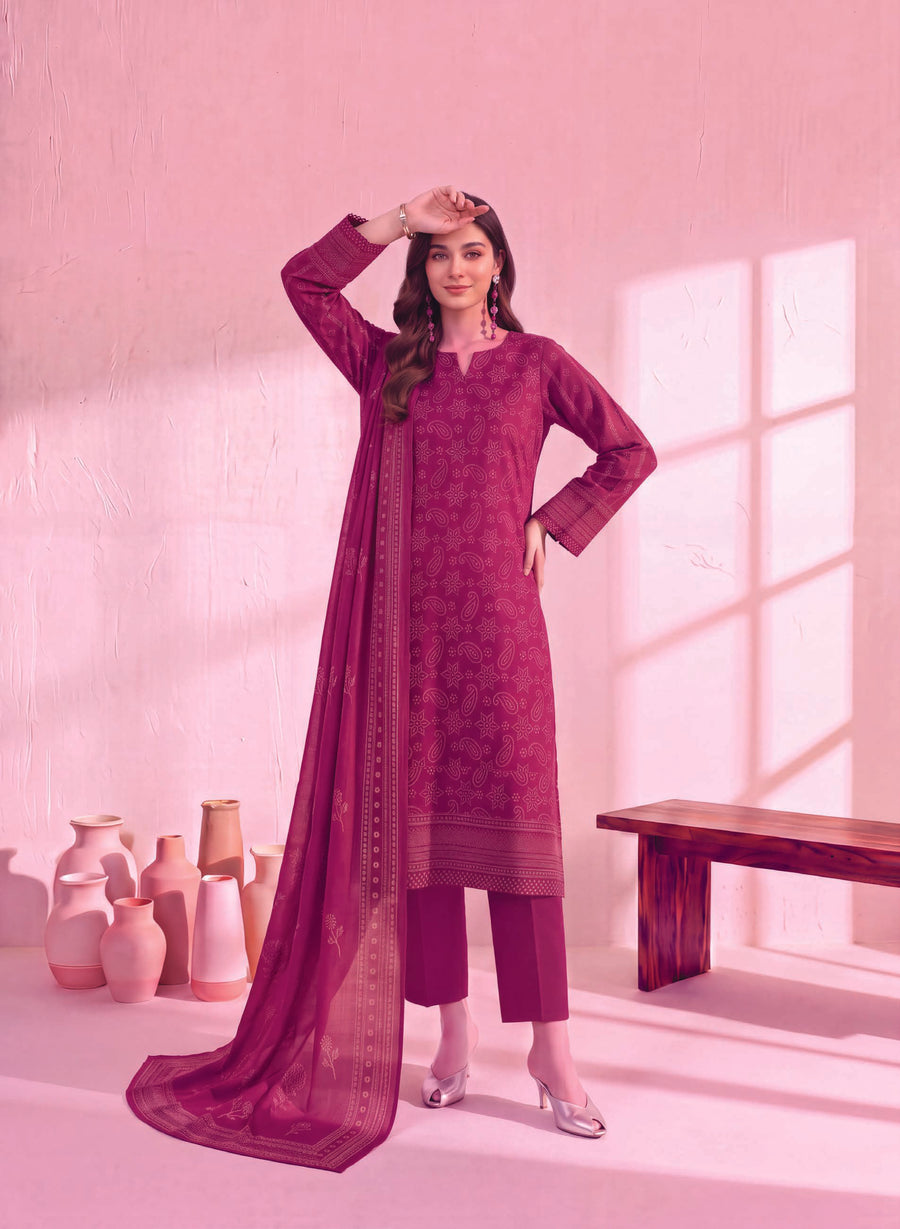 Zeenia Marina Digital Printed Linen Unstitched 3Pc Suit JS-04