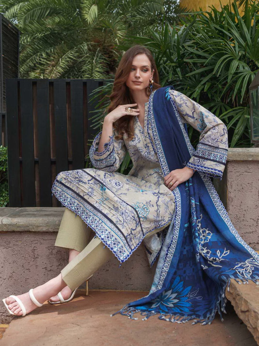 AL Zohaib Colors Digital Printed Khaddar Unstitched 3Pc Suit CK-09
