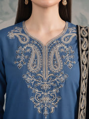 Zeenia Winter Pearls Embroidered Chamki Fabric Unstitched 3Pc Suit D-02