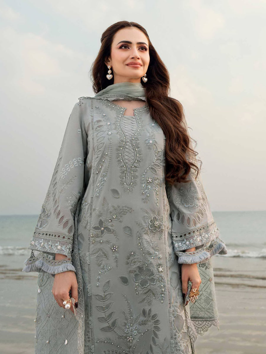 NUREH Khuwab Embroidered Swiss Lawn Unstitched 3 Piece Suit NE-145