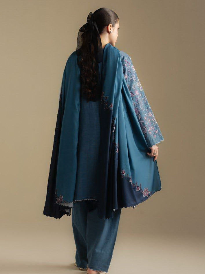 Coco by Zara Shahjahan Winter Unstitched Khaddar 3Pc Suit D-02B MIST