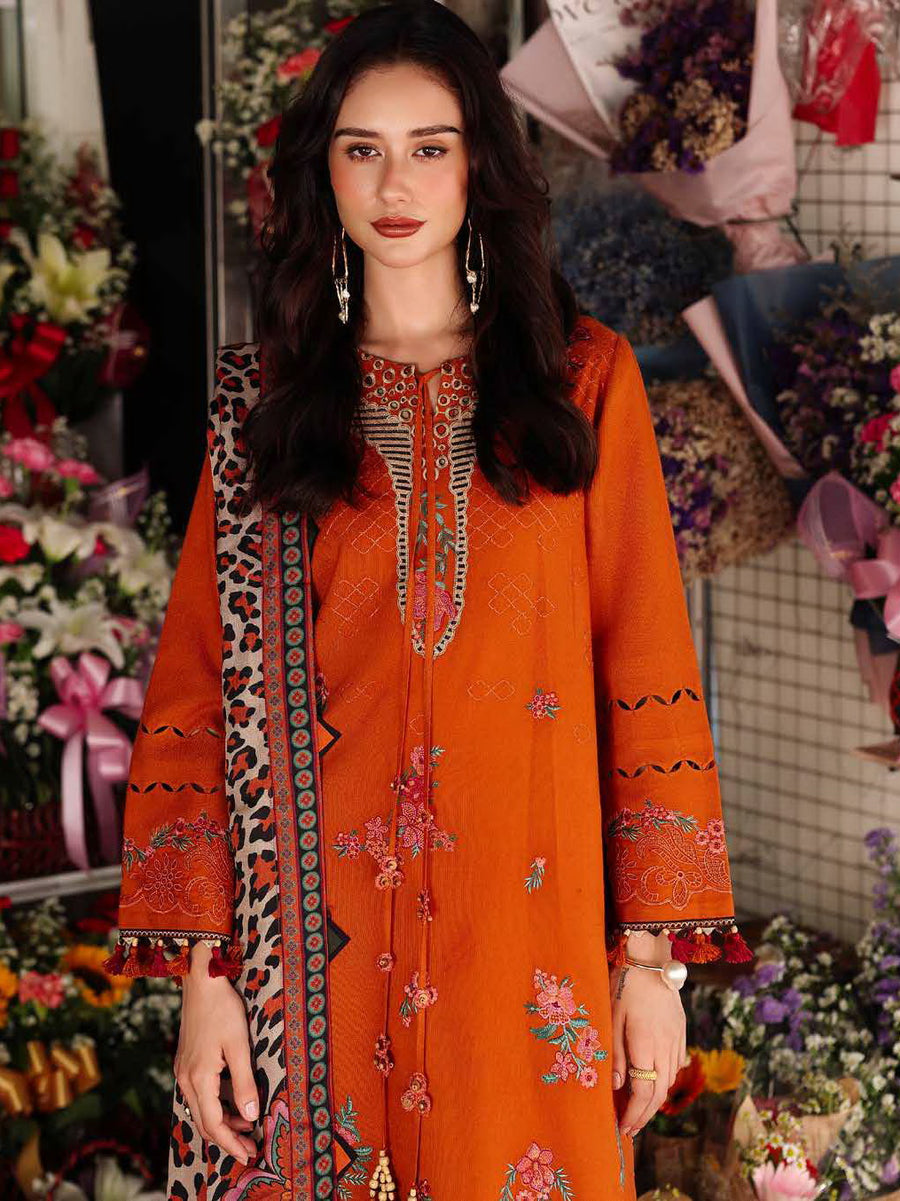 Charizma Poshima Embroidered Leather Unstitched 3Pc Suit PSW5-03