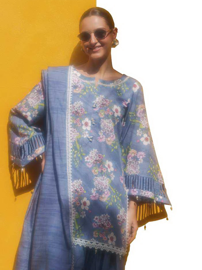 AL Zohaib Colors Digital Printed Khaddar Unstitched 3Pc Suit CK-12