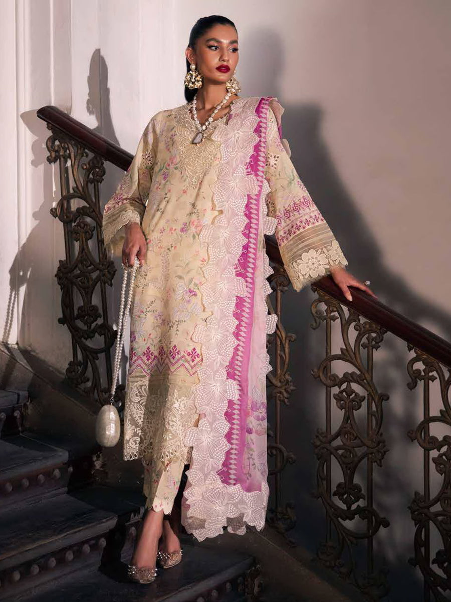 Nureh Glam Girl Embroidered Lawn Unstitched 3Pc Suit GL-14