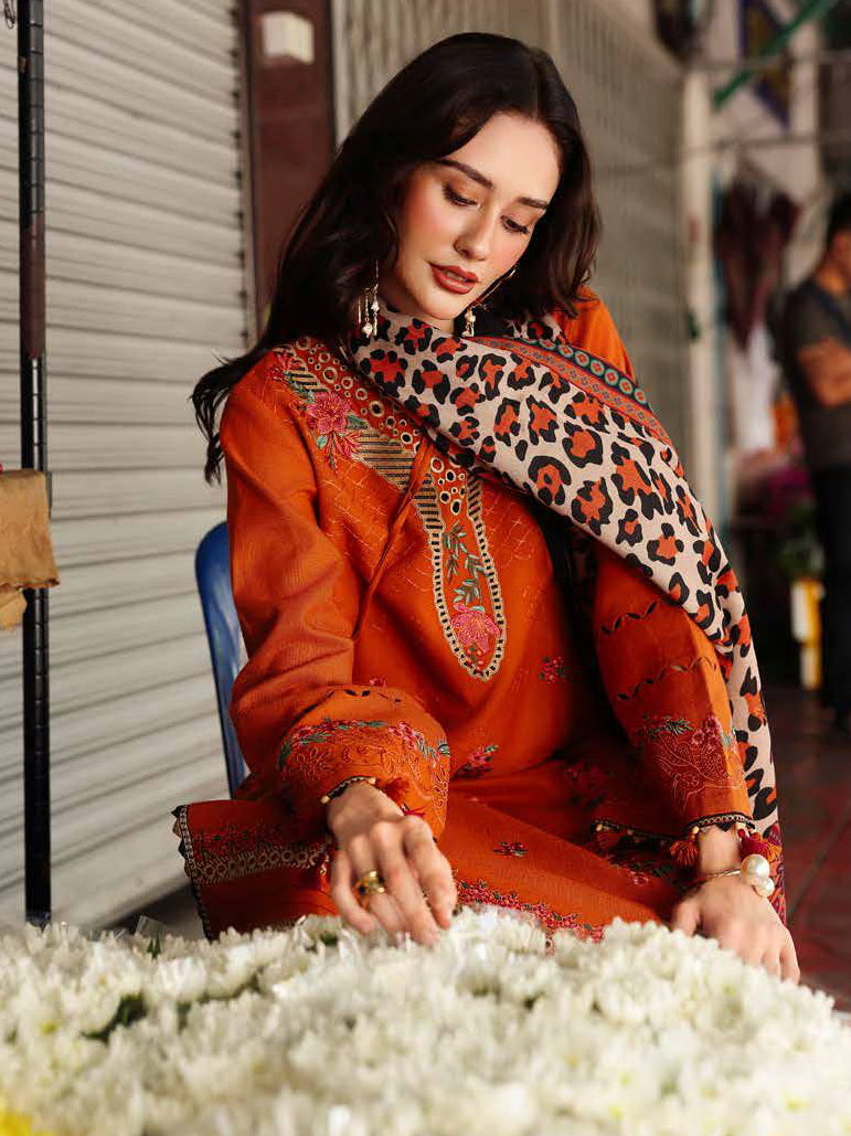Charizma Poshima Embroidered Leather Unstitched 3Pc Suit PSW5-03