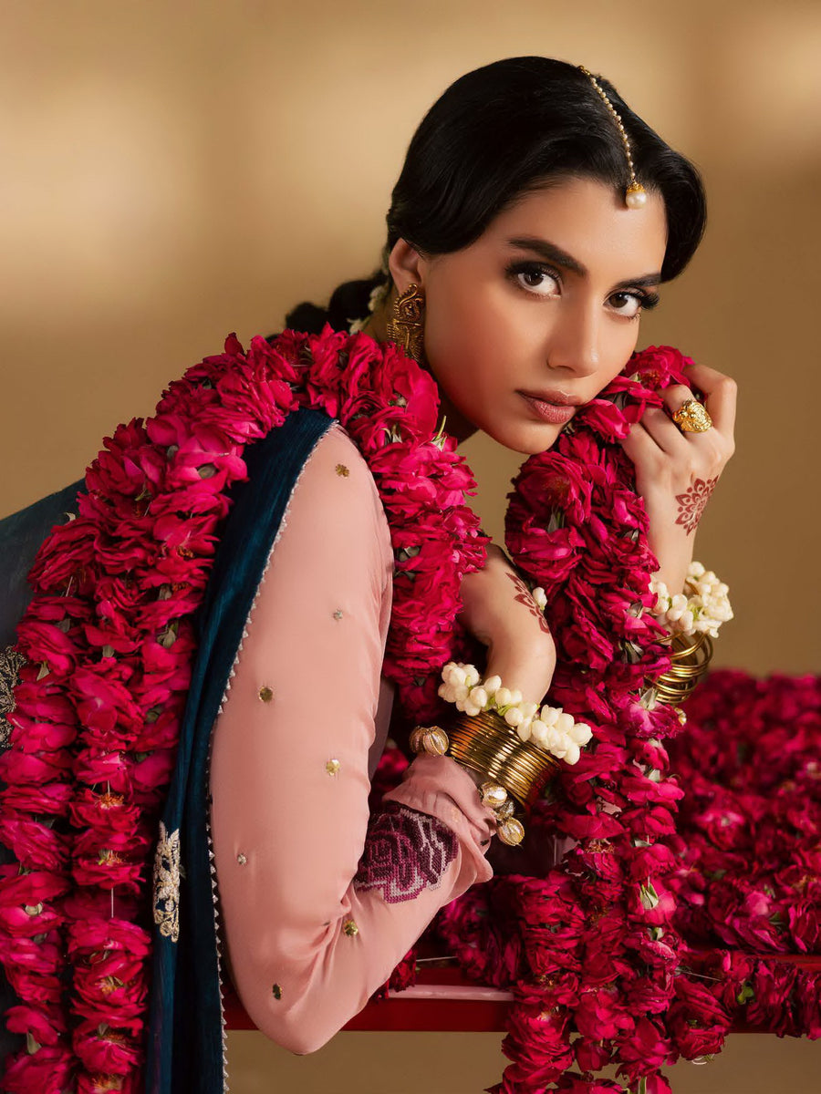 Nureh Mukeshkari Embroidered Mukesh Chiffon Unstitched 3Pc Suit MK-14