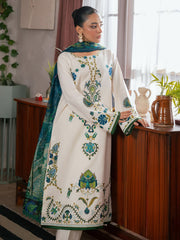 RajBari Parisa Premium Embroidered Lawn Unstitched 3Pc Suit D-05
