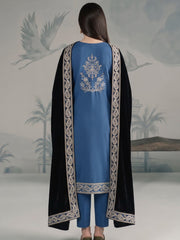 Zeenia Winter Pearls Embroidered Chamki Fabric Unstitched 3Pc Suit D-02