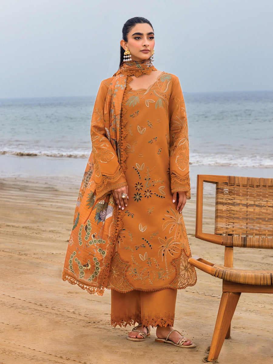 Rang Rasiya Carnation Embroidered Lawn Unstitched 3Pc Suit D-08 ISLA