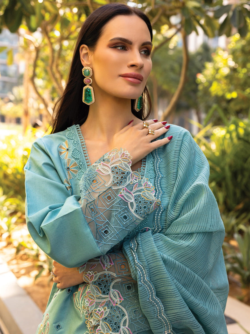 Rang Rasiya Carnation Embroidered Lawn Unstitched 3Pc Suit D-14 ARIANA