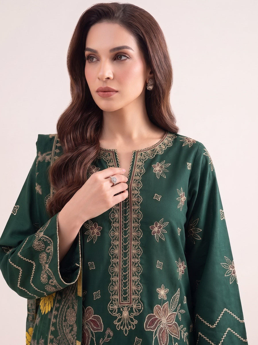 Laira by Cinq Embroidered Luxurious Peach Unstitched 3Pc Suit CL-03