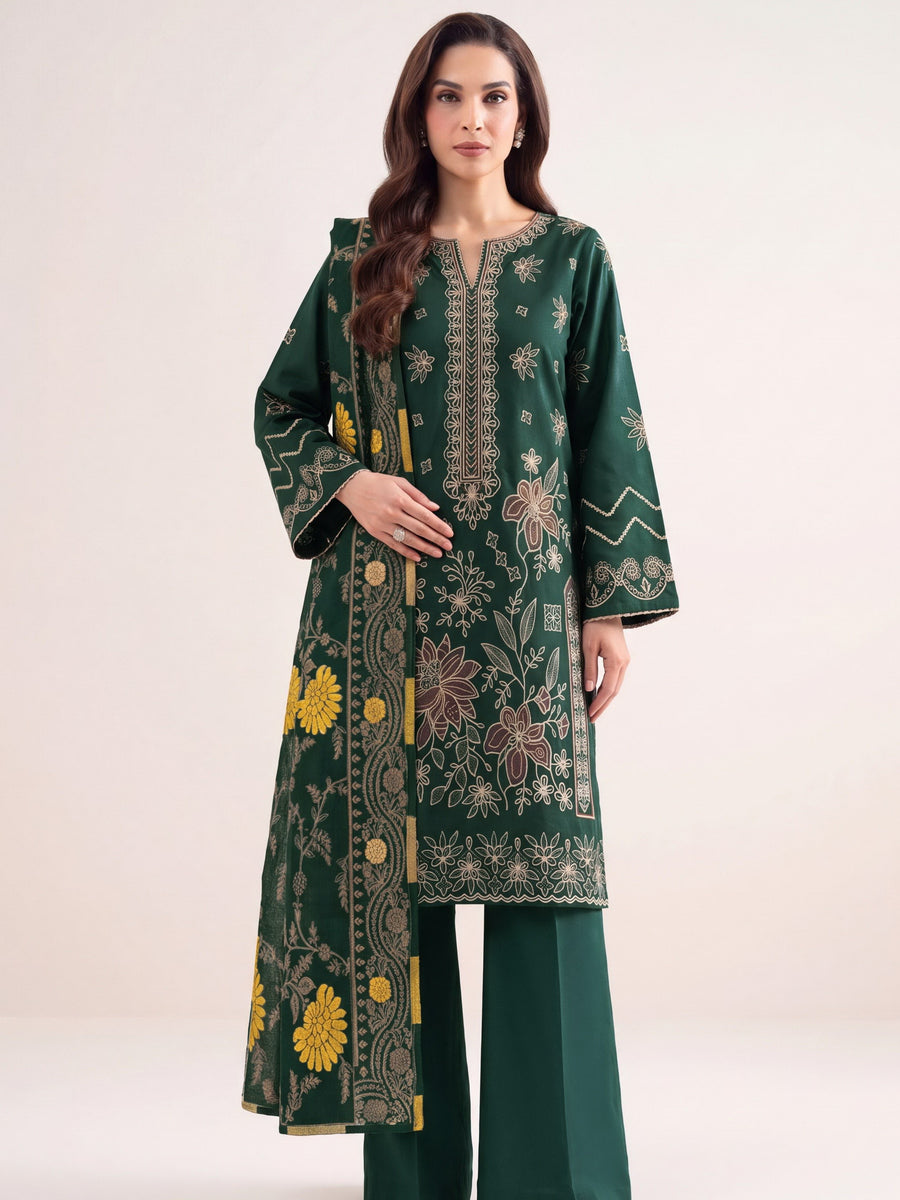 Laira by Cinq Embroidered Luxurious Peach Unstitched 3Pc Suit CL-03