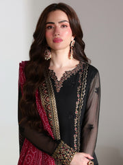 Azure Ensembles Embroidered Chiffon Unstitched 3Pc Suit D-02 VERONA