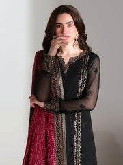Azure Ensembles Embroidered Chiffon Unstitched 3Pc Suit D-02 VERONA