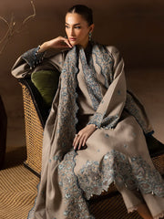RajBari Sareen Premium Embroidered Viscose Unstitched 3Pc Suit D-03