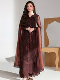 Azure Ensembles Embroidered Chiffon Unstitched 3Pc Suit D-03 MAISON MOCHA