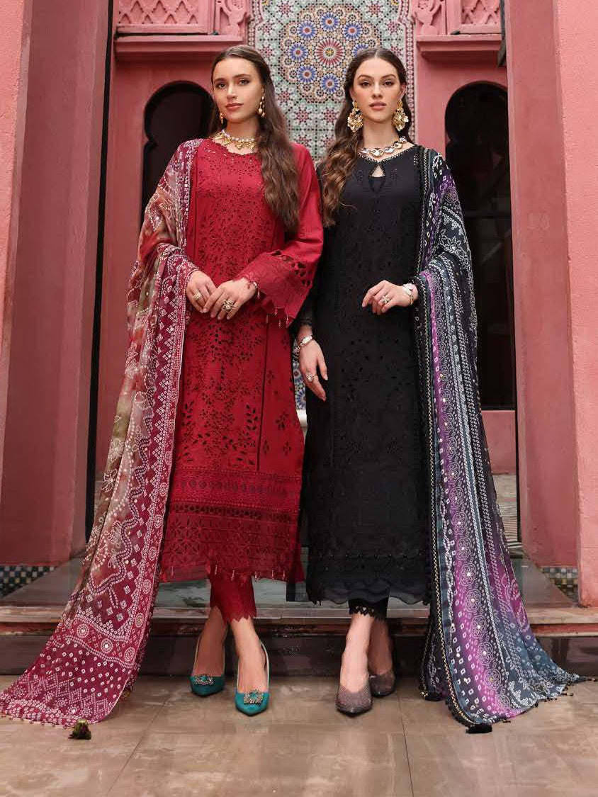 NUREH Bazar Embroidered Chikankari Lawn Unstitched 3Pc Suit NE-109