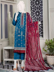 Noir by Humdum Embroidered Slub Linen Unstitched 3Pc Suit D-01