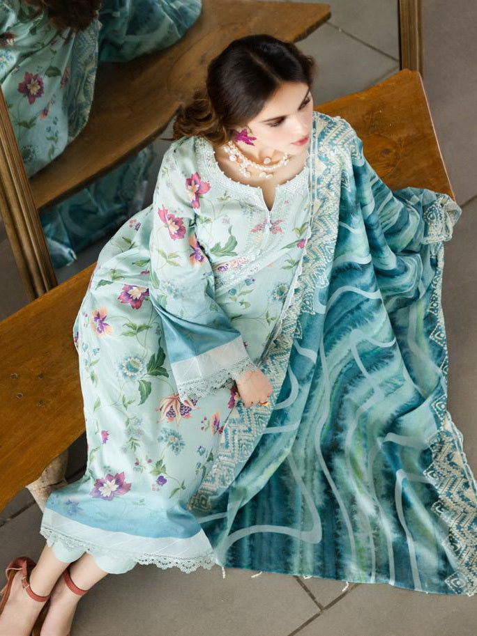 Riaz Arts Aafreen Embroidered Lawn Unstitched 3Pc Suit AF-166