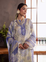 NUREH Signature Prints Unstitched Printed Lawn 3Pc Suit SP-159