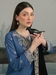 Zeenia Winter Pearls Embroidered Chamki Fabric Unstitched 3Pc Suit D-02