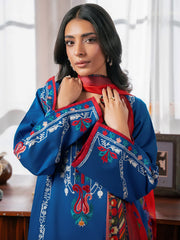 RajBari Parisa Premium Embroidered Lawn Unstitched 3Pc Suit D-09