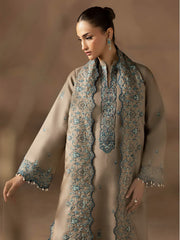 RajBari Sareen Premium Embroidered Viscose Unstitched 3Pc Suit D-03