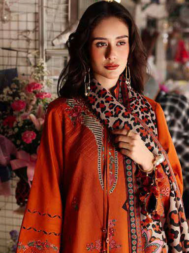 Charizma Poshima Embroidered Leather Unstitched 3Pc Suit PSW5-03