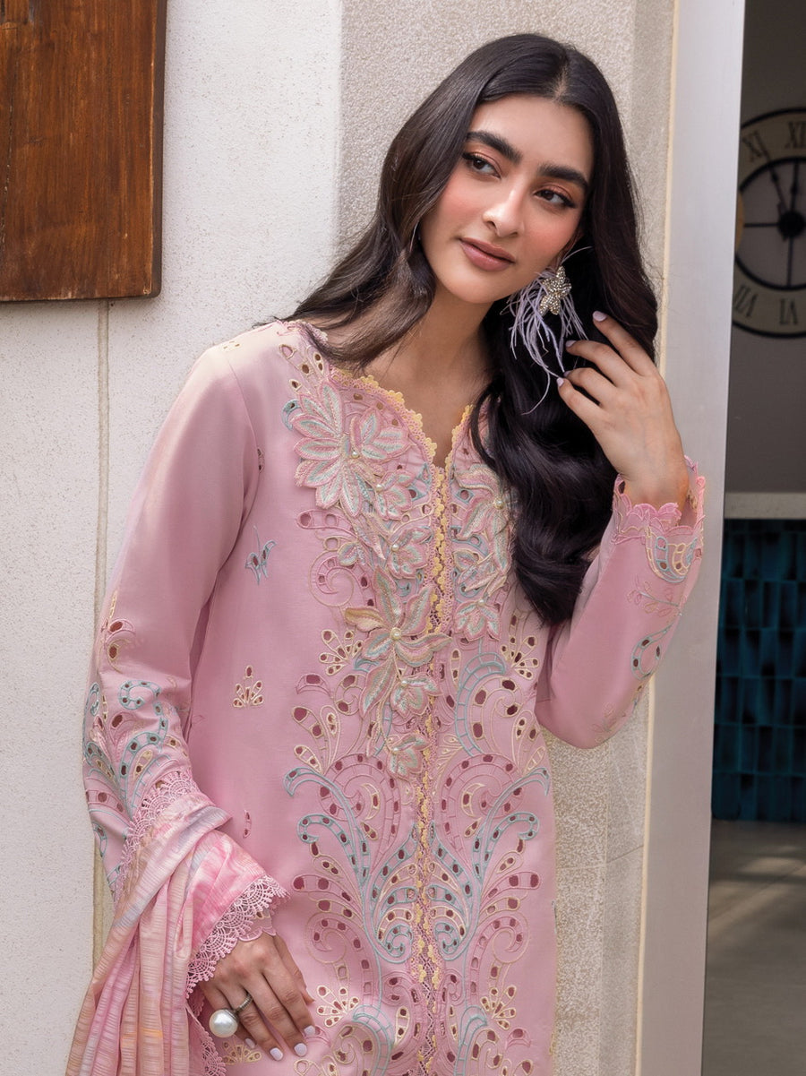 Rang Rasiya Carnation Embroidered Lawn Unstitched 3Pc Suit D-03 IRHA