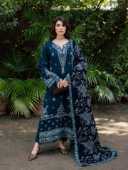 NUREH Exclusive Embroidered Leather Peach Unstitched 3Pc Suit NE-183