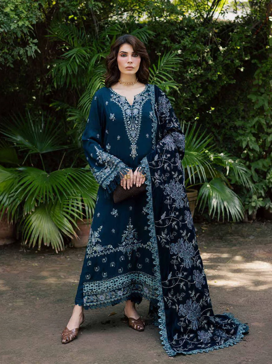 NUREH Exclusive Embroidered Leather Peach Unstitched 3Pc Suit NE-183