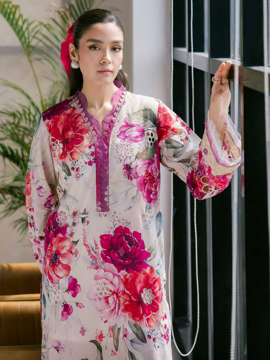 NUREH Ballerina Embroidered Chikankari Lawn Unstitched 2Pc Suit NU2-153