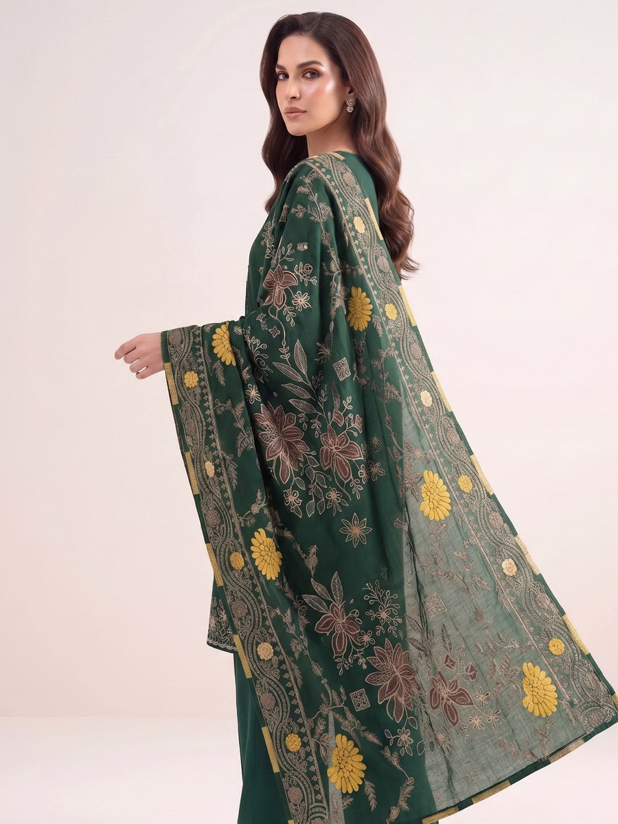 Laira by Cinq Embroidered Luxurious Peach Unstitched 3Pc Suit CL-03