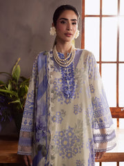 NUREH Signature Prints Unstitched Printed Lawn 3Pc Suit SP-159