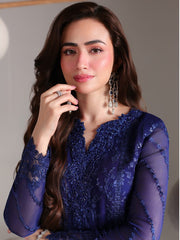 Azure Ensembles Embroidered Chiffon Unstitched 3Pc Suit D-06 SALVIА