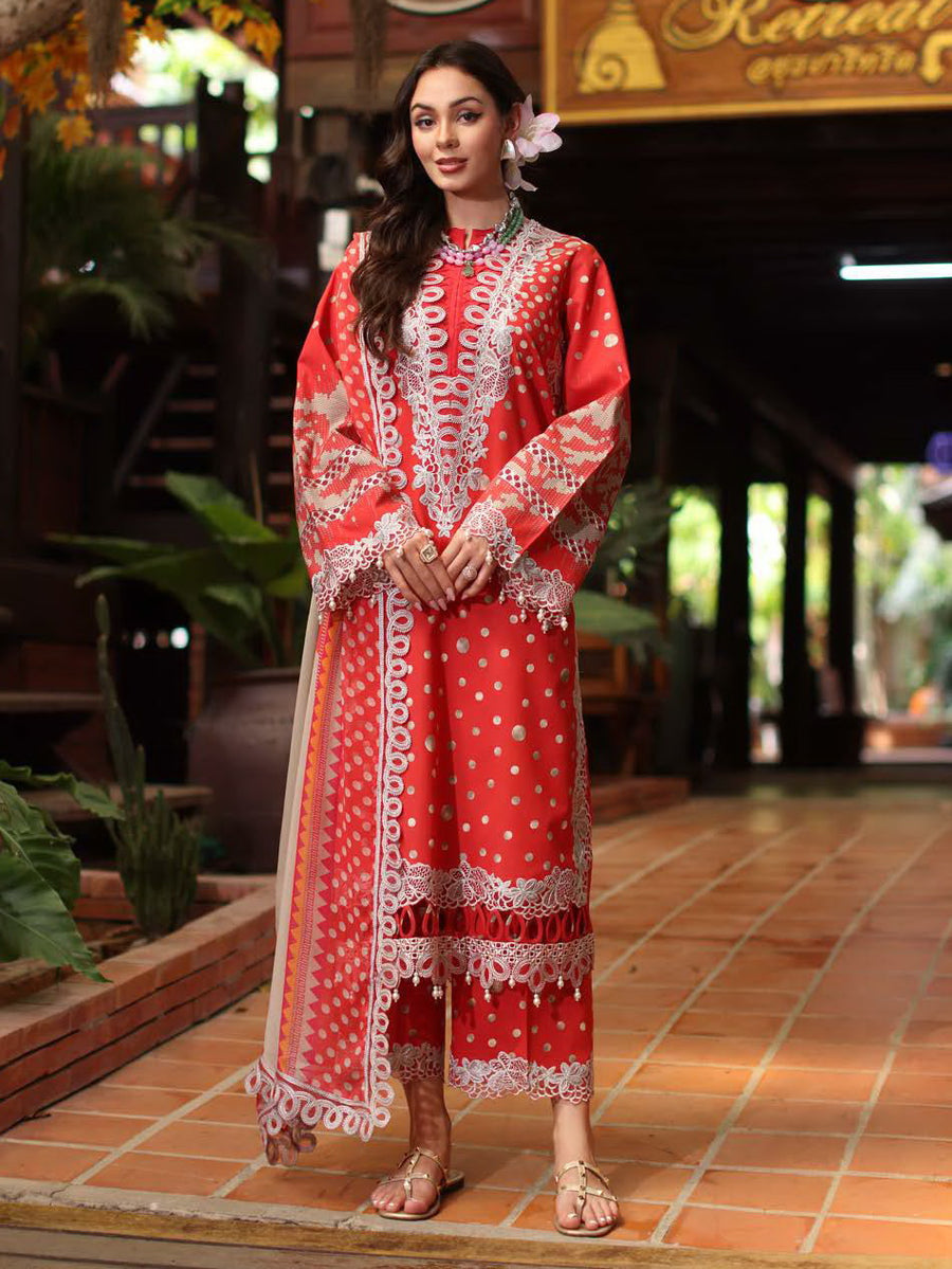 Charizma Aniq Vol-02 Embroidered Lawn Unstitched 3Pc Suit AN5-12