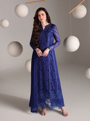 Azure Ensembles Embroidered Chiffon Unstitched 3Pc Suit D-06 SALVIА