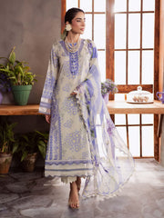 NUREH Signature Prints Unstitched Printed Lawn 3Pc Suit SP-159
