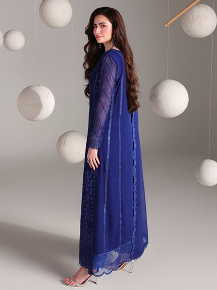 Azure Ensembles Embroidered Chiffon Unstitched 3Pc Suit D-06 SALVIА