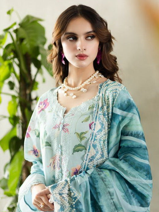 Riaz Arts Aafreen Embroidered Lawn Unstitched 3Pc Suit AF-166