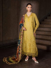NUREH Maya Embroidered Linen Unstitched 3Pc Suit NW-129