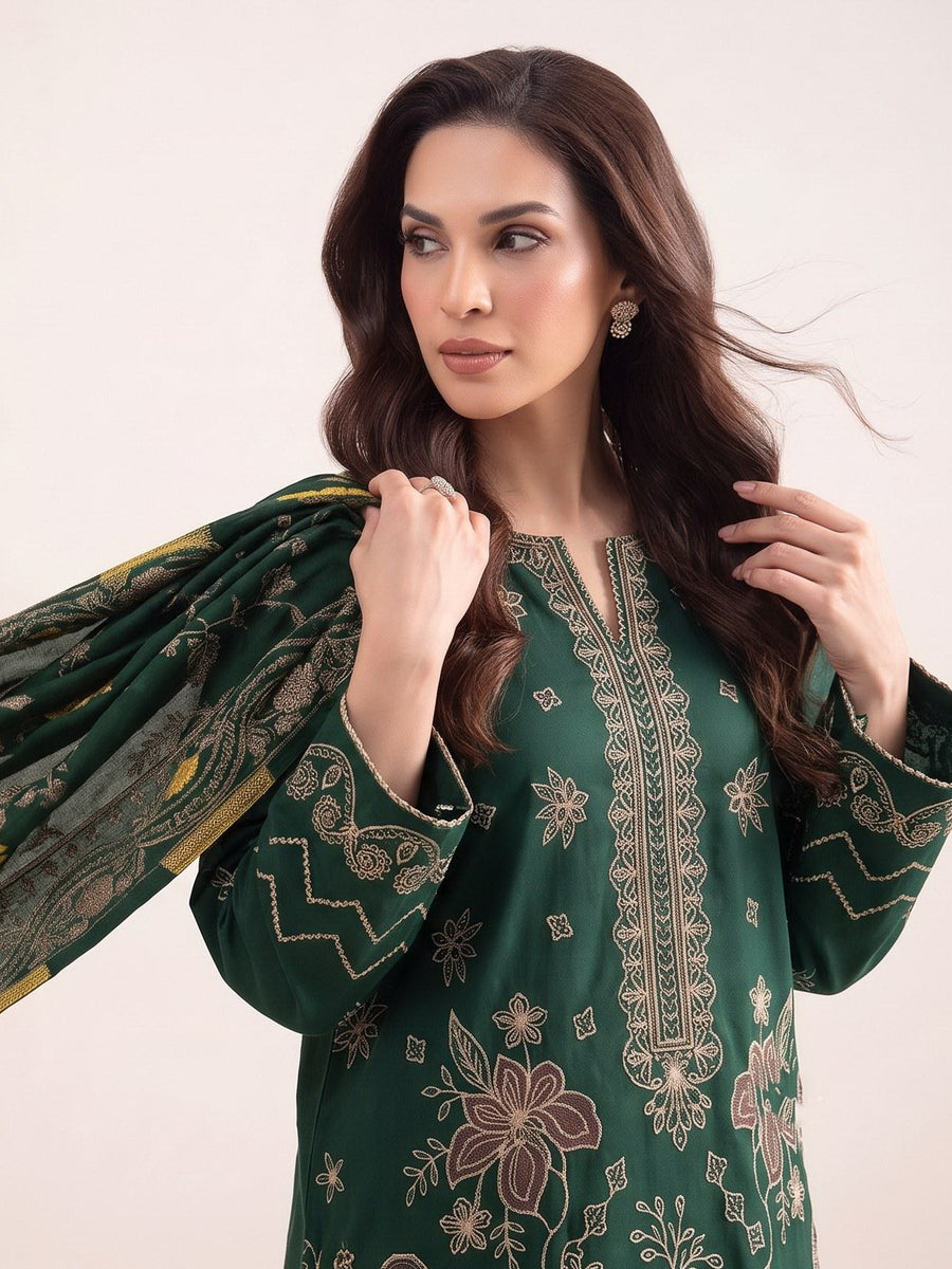 Laira by Cinq Embroidered Luxurious Peach Unstitched 3Pc Suit CL-03