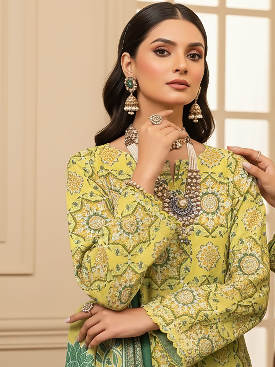 Ittehad X Bin Ameer Premium Karandi Unstitched Printed 3Pc Suit D-02